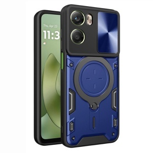 Husa Motorola Moto G06 cu Inel Magnetic, Protectie Camera, set cu sticker, CamGuard Pro, Albastru