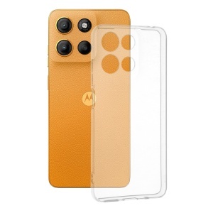 Husa Motorola Moto G15 / G15 Power din silicon transparent, set cu sticker, ClearGuard, Transparenta
