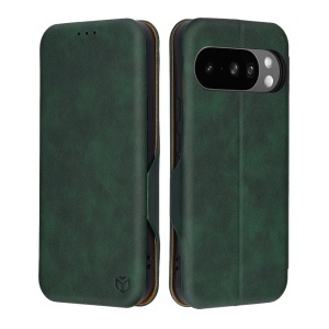 Husa pentru Google Pixel 10 Pro XL, SKYDDAR INNOVATION, Safe Wallet tip carte din Piele Ecologica, Suport Carduri, Inchidere Magnetica, Verde, set cu sticker