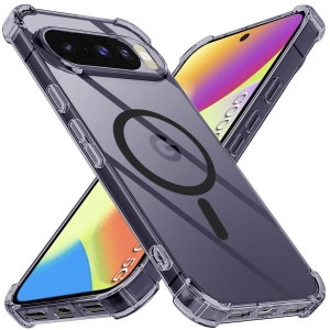 Husa pentru Google Pixel 10, SKYDDAR INNOVATION, Shockproof MagSafe din silicon, set cu sticker, Fumuriu