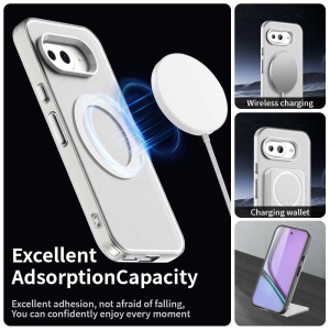 Husa pentru Google Pixel 10a, MagSafe, Antisoc, set cu sticker, CandyCase, Alb - Img 2