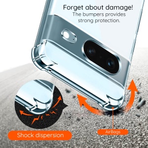 Husa pentru Google Pixel 9 Pro din silicon slim, anti soc, Skyddar Shock - Transparenta - Img 4