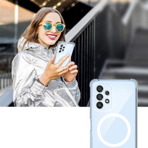 Husa pentru Google Pixel 9 Pro, SKYDDAR INNOVATION, Shockproof MagSafe, Transparenta, set cu sticker - Img 4