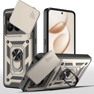 Husa pentru Honor 400 Smart / X7d 4G, SKYDDAR INNOVATION, CamShield, Inel magnetic, set cu sticker, Auriu