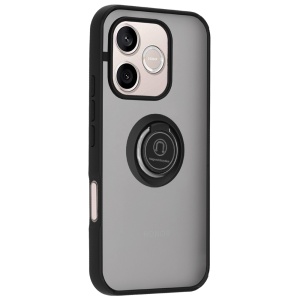 Husa pentru Honor 600 Lite cu Inel Rotativ 360° Magnetic, Antisoc, set cu sticker, Glinth, Negru - Img 2