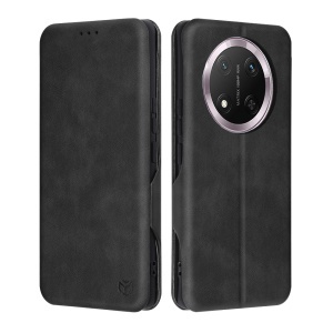 Husa pentru Honor Magic 7 Lite / X9c, SKYDDAR INNOVATION, Safe Wallet tip carte din Piele Ecologica, Suport Carduri, Inchidere Magnetica, Negru, set cu sticker - Img 1