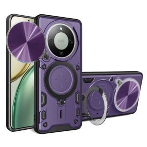 Husa pentru Honor Magic8 Lite, SKYDDAR INNOVATION, CamGuard Pro, Inel Magnetic, Protectie Camera, set cu sticker, Mov