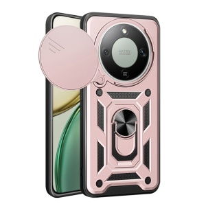 Husa pentru Honor Magic8 Lite, SKYDDAR INNOVATION, CamShield, Inel magnetic, set cu sticker, Roz