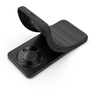 Husa pentru Honor Magic8 Lite, SKYDDAR INNOVATION, Magic Shield, din Silicon Mat, set cu sticker, Negru - Img 4