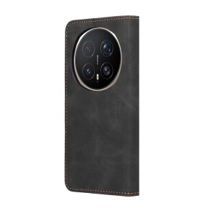 Husa pentru Honor Magic8 Pro, SKYDDAR INNOVATION, Confy Cover tip Carte din piele Eco Premium, cu Portofel Interior, set cu sticker, Negru - Img 5