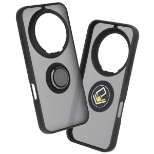 Husa pentru Honor Magic8 Pro, SKYDDAR INNOVATION, Glinth cu Inel Rotativ 360° Magnetic, set cu sticker, Negru  - Img 4