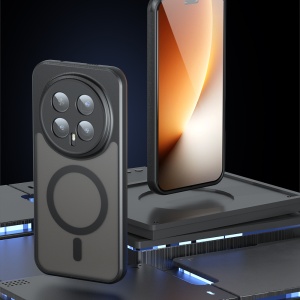 Husa pentru Honor Magic8 Pro, SKYDDAR INNOVATION, PureFrost MagSafe, AntiSoc, set cu sticker, Negru frost - Img 3