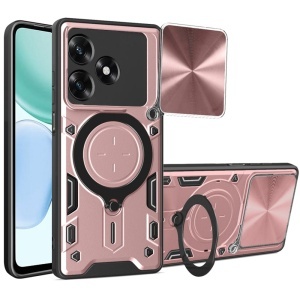 Husa pentru Honor X5c Plus, SKYDDAR INNOVATION, CamGuard Pro, Inel Magnetic, Protectie Camera, set cu sticker, Roz auriu