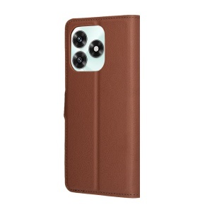 Husa pentru Honor X5c Plus, SKYDDAR INNOVATION, Leather Folio tip Carte, cu Portofel Interior, Finisaje Premium, set cu sticker, Maro - Img 5