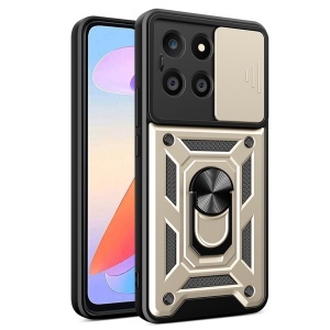 Husa pentru Honor X6a, SKYDDAR INNOVATION, CamShield, Inel magnetic, set cu sticker, Auriu
