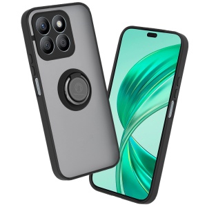 Husa pentru Honor X8b, SKYDDAR INNOVATION, Glinth cu Inel Rotativ 360° Magnetic, Negru, set cu sticker