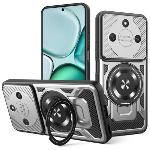 Husa pentru Honor X9c Smart, Inel Magnetic, Antisoc, set cu sticker, RuggedCam, Gri