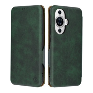 Husa pentru Huawei nova 11 / nova 12s, SKYDDAR INNOVATION, Safe Wallet tip carte din Piele Ecologica, Suport Carduri, Inchidere Magnetica, Verde, set cu sticker