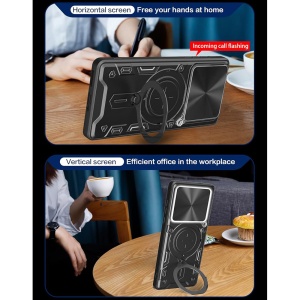 Husa pentru Huawei Pura 70, cu inel magnetic si suport ajustabil, protecție completa camera, SKDR SafeCover - Rosu - Img 11