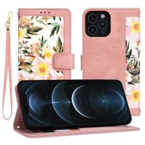 Husa pentru iPhone 12 Pro Max, SKYDDAR INNOVATION, Flipcraft din Piele Ecologică, Stand Integrat, Buzunare pentru Carduri, set cu sticker, Roz