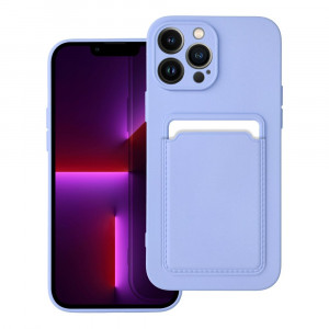 Husa pentru iPhone 13 Pro Max din silicon Suport Card, set cu sticker, Cards Case, Mov