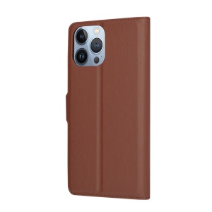 Husa pentru iPhone 13 Pro Max, SKYDDAR INNOVATION, Leather Folio, tip Carte, cu Portofel Interior, Finisaje Premium, Maro, set cu sticker  - Img 7