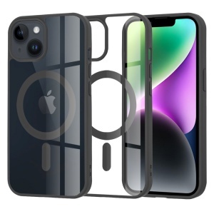 Husa pentru iPhone 14, SKYDDAR INNOVATION, MagSafe Pro din silicon, set cu sticker, Negru