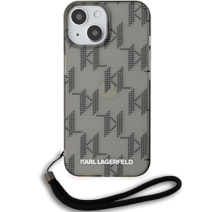 Husa pentru iPhone 15 IML Luxury, Karl Lagerfeld - Negru