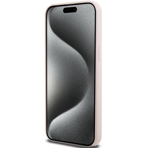 Husa pentru iPhone 15 Pro, Liquid Silicone, Karl Lagerfeld, Roz - Img 5
