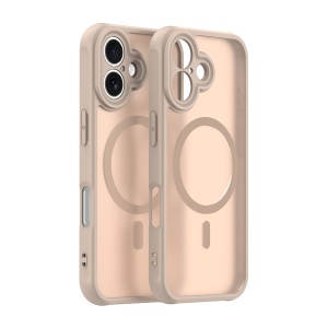 Husa pentru iPhone 16, Antisoc, HaloFrost MagSafe II, set cu sticker, Auriu - Img 2