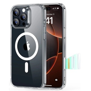 Husa pentru iPhone 16 Pro Max, slim, ESR Classic Hybrid HaloLock, Transparenta
