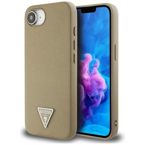 Husa pentru iPhone 16e, Grained Triangle, Guess, Maro