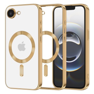 Husa pentru iPhone 16e, Luxury Shield Magsafe, Protectie Antisoc, set cu sticker, Auriu