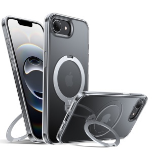 Husa pentru iPhone 16e, Torras Ostand Spin MagSafe, Transparenta