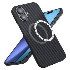 Husa pentru iPhone 17, Antisoc, SKYDDAR INOVATION, Aramid Fibe Magsafe, set cu sticker, Negru