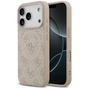 Husa pentru iPhone 17 Pro, 4G Ring Classic Logo MagSafe, Guess, Roz