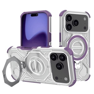 Husa pentru iPhone 17 Pro, Antisoc, SKYDDAR INOVATION, Carbon Shield PRO, Magsafe, set cu sticker, Mov