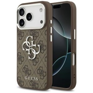 Husa pentru iPhone 17 Pro, Guess Big 4G Logo Classic Logo, Maro