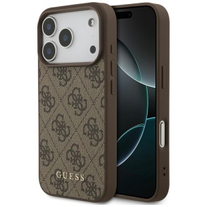 Husa pentru iPhone 17 Pro, Guess Hardcase 4G Classic, Maro