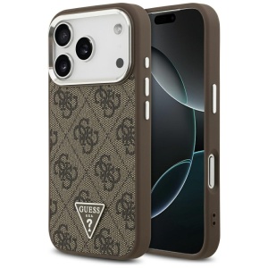 Husa pentru iPhone 17 Pro, Hardcase 4G Triangle Logo MagSafe, Guess, Maro