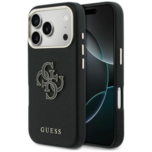Husa pentru iPhone 17 Pro, Hardcase Resin Logo Protectie Slim, Guess, Negru