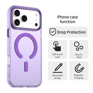Husa pentru iPhone 17 Pro Max, MagSafe, Antisoc, set cu sticker, CandyCase, Mov - Img 12