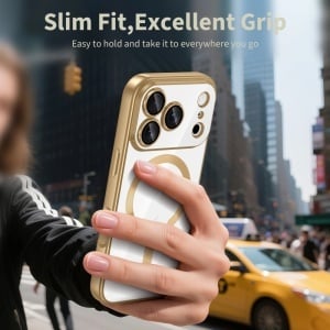 Husa pentru iPhone 17 Pro, SKYDDAR INNOVATION, Luxury Shield Magsafe, Protectie Antisoc, set cu sticker, Argintiu - Img 5