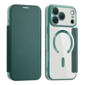 Husa pentru iPhone 17 Pro tip carte, SKYDDAR INOVATION, SmartMag Book, Magsafe, RFiD, Suport Carduri, set cu sticker, Verde - Img 2
