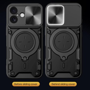 Husa pentru iPhone 17, SKYDDAR INNOVATION, CamGuard Pro, Inel Magnetic, Protectie Camera, set cu sticker, Albastru - Img 5