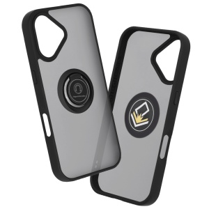 Husa pentru iPhone 17, SKYDDAR INNOVATION, Glinth cu Inel Rotativ 360° Magnetic, Negru, set cu sticker  - Img 8