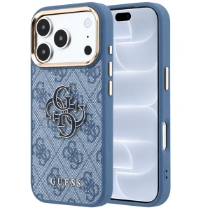 Husa pentru iPhone 18 Pro / iPhone 17 Pro - Guess Hardcase 4G Big Resin Logo - Blue