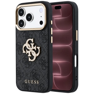Husa pentru iPhone 18 Pro Max / iPhone 17 Pro Max - Guess Hardcase 4G Big Strass Logo (GUHCP18X6P4DSMLK) - Black
