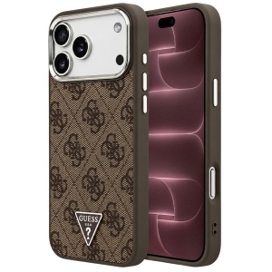 Husa pentru iPhone 18 Pro Max / iPhone 17 Pro Max - Guess Hardcase 4G Triangle Logo MagSafe - Brown