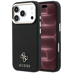 Husa pentru iPhone 18 Pro Max / iPhone 17 Pro Max - Guess Saffiano Small 4G Classic MagSafe (GUHMP18X6PSA4DMK) - Black